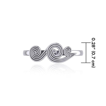 Spiral Wave Silver Ring TRI1872 - Jewelry